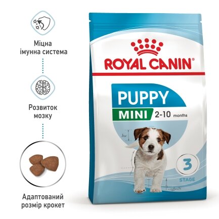 Сухий корм Royal Canin MINI PUPPY для цуценят малих порід 0,8 кг + WET MINI PUPPY 85 г