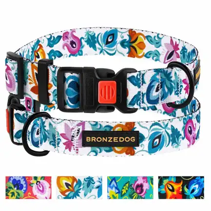 Нашийник для собак BronzeDog Urban Folk нейлоновий з пластиковою пряжкою білий M: додаткове фото 4