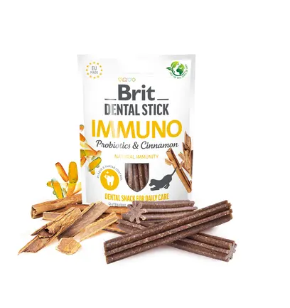 Ласощі для собак Brit Dental Stick Immuno для міцного імунітету, пробіотики та кориця, 7 шт, 251 г: додаткове фото 2