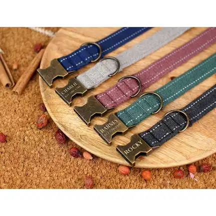 Нашийник для собак Bronzedog Сotton Antiq Черрі XL: додаткове фото 2