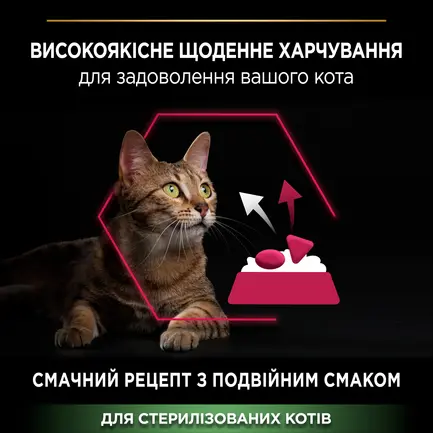 Сухий корм PRO PLAN Sterilised Adult 1+ Savoury Duo для дорослих котів після стерилізації з тріскою та фореллю 1,5 кг: додаткове фото 5