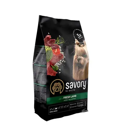 Сухий корм Savory для собак гурманів малих порід, зі свіжим ягням, 3 кг