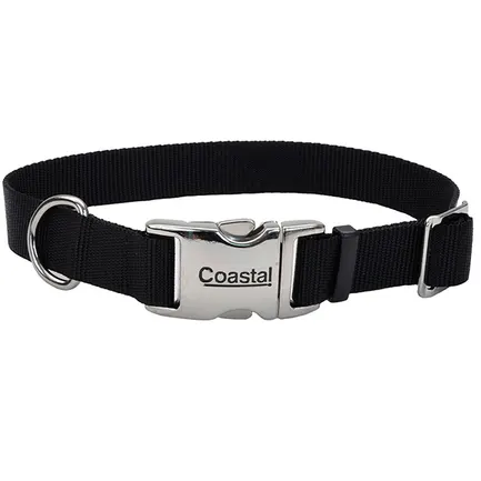 Coastal Metal Buckle КОСТАЛ ТИТАН БАКЛ нашийник для собак, 2.5х46-66см Чорний