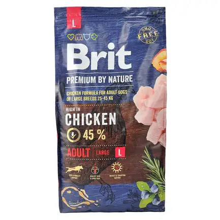 Сухий корм Brit Premium Dog Adult L для дорослих собак великих порід, з куркою, 8 кг: додаткове фото 4
