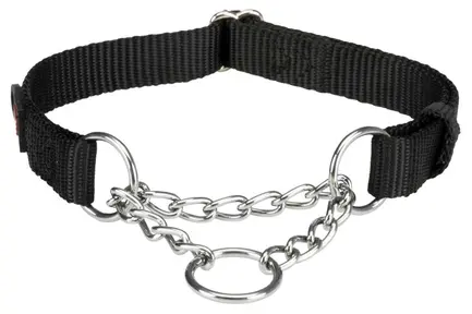 Нашийник Trixie Premium для собак, з металевим ланцюжком, L-XL: 45-70 см/25 мм, чорний