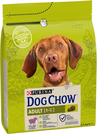 Сухий корм DOG CHOW Adult 1+ для дорослих собак з ягням 2,5 кг — Фото 1