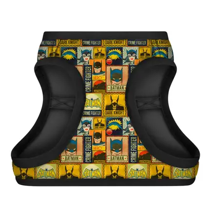 Шлея для собак м'яка WAUDOG Clothes з QR паспортом, малюнок "Бетмен вінтаж", S2, В 46-50 см, С 43-45 см: додаткове фото 2
