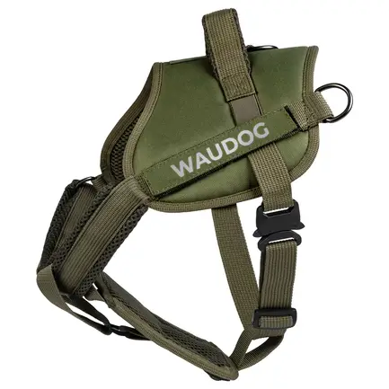 Шлея для службових собак WAUDOG PRO-2, світловідбивна, металевий фастекс, XS, В 35-45 см, хакі: додаткове фото 2