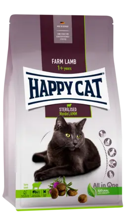Сухий корм Happy Cat Sterilised Weide Lamm для дорослих стерилізованих котів зі смаком ягняти, 4 кг, 70585