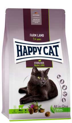 Сухий корм Happy Cat Sterilised Weide Lamm для дорослих стерилізованих котів зі смаком ягняти, 1,3 кг, 70584