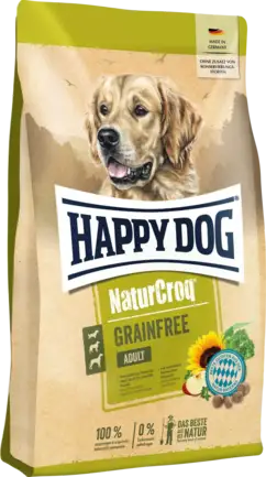 Сухий беззерновий корм Happy Dog Naturcroq Grainfree для дорослих собак з птицею та лососем, 4 кг