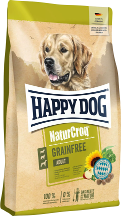 Сухий беззерновий корм Happy Dog Naturcroq Grainfree для дорослих собак з птицею та лососем, 4 кг