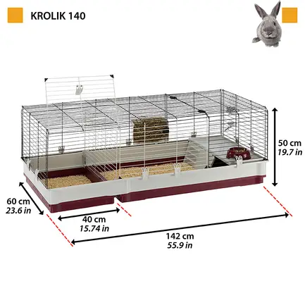 Ferplast CAGE KROLIK 140 Клітка для кролів, пластик+метал: додаткове фото 2
