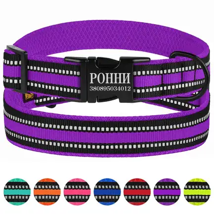 Нашийник для Собак BronzeDog Mesh з Металевою Пряжкою Фіолетовий XL: додаткове фото 2