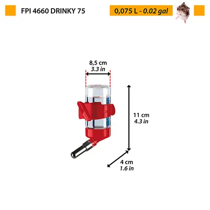 Ferplast FPI 4660 DRINKY 75 Поїлка вертикальна для гризунів: додаткове фото 2