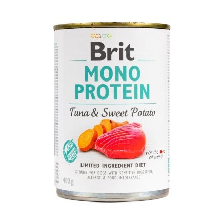 Вологий корм Brit Mono Protein Tuna &amp; Sweet Potato для собак, з тунцем і бататом, 400 г