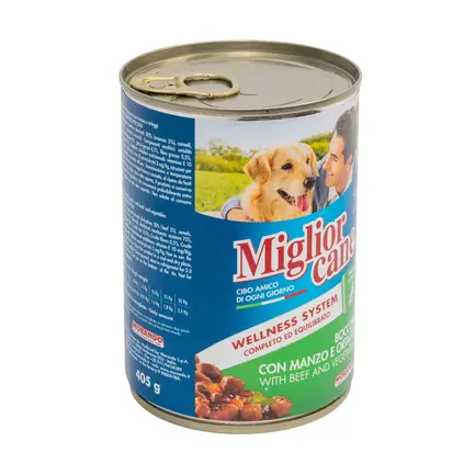 Вологий корм Migliorcane для собак, зі шматочками яловичини та овочами, 405 г: додаткове фото 4