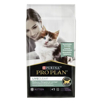 Сухий корм PRO PLAN LiveClear Kitten <1 для кошенят для зменшення алергенів на шерсті з індичкою 1,4 кг: додаткове фото 7