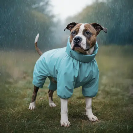 Дощовик для собак WAUDOG Clothes, водонепроникний, L55, В 77-79 см, С 50-55 см, блакитний: додаткове фото 4