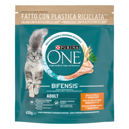 Сухий корм PURINA ONE Adult (Едалт) для дорослих котів комплекс Bifensis з куркою 450 г