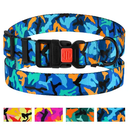 Нашийник для Собак BronzeDog Urban Camo Нейлоновий з Пластиковою Пряжкою Синій L: додаткове фото 5