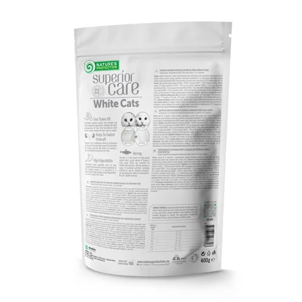 Nature's Protection Superior Care White Cats Grain Free Herring Сухий беззерновий корм для дорослих котів з білим забарвленням з оселедцем, 400 г: додаткове фото 2