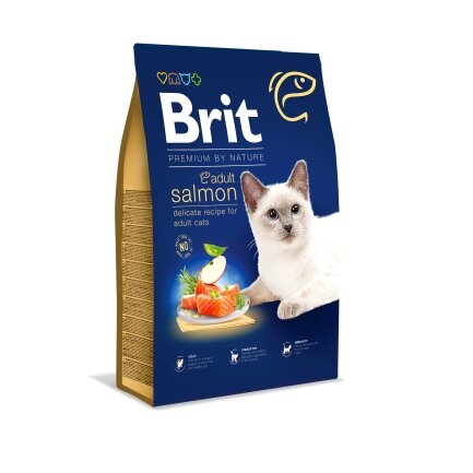 Сухий корм Brit Premium Cat by Nature Adult Salmon для котів, з лососем, 8 кг