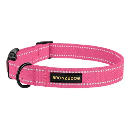 Нашийник для собак Bronzedog Сotton рефлекторний бавовняний брезент XL: додаткове фото 2