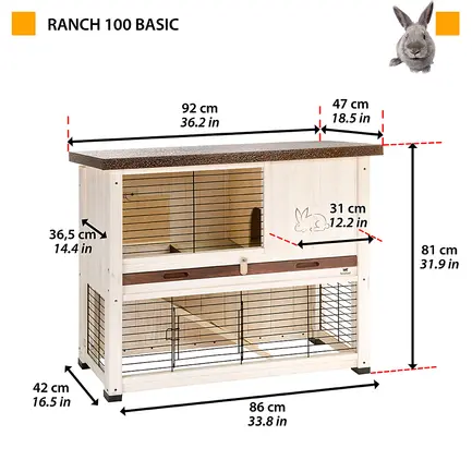 Ferplast CAGE RANCH 100 BASIC Клітка для кролів, білий/коричн: додаткове фото 2