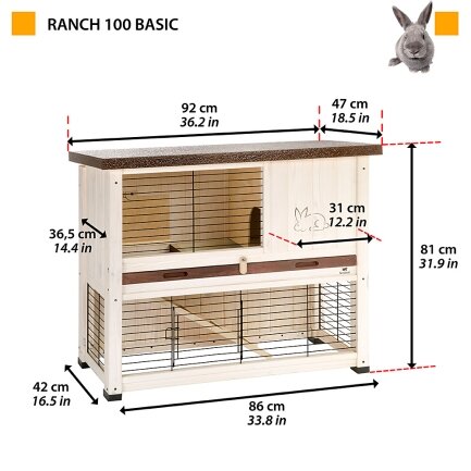 Ferplast CAGE RANCH 100 BASIC Клітка для кролів, білий/коричн — Фото 1