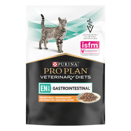 Вологий дієтичний корм PRO PLAN VETERINARY DIETS EN Gastrointestinal для кошенят та дорослих котів  для зменшення розладів кишкової абсорбції та годівлі у період відновлення, одужання з куркою 10х85 г — Фото 3