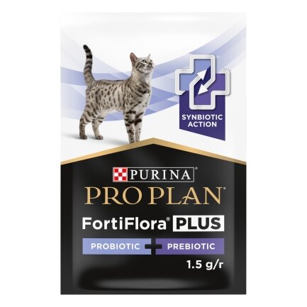 Пробіотик з пребіотиком PRO PLAN FortiFlora PLUS для дорослих котів та кошенят для підтримання нормальної міклофлори кишечника 30x1.5 г — Фото 2