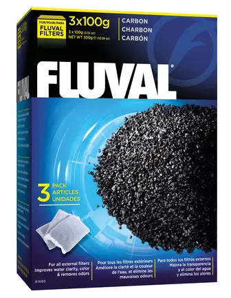 Наповнювач для фільтра Fluval «Carbon» активоване вугілля (3 x 100 г) — Фото 2