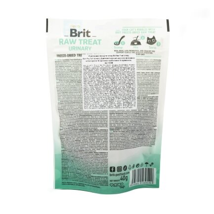 Ласощі для котів Brit Raw Treat Urinary Freeze-dried з куркою та індичкою, 40 г — Фото 1