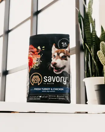 Сухий корм Savory для юніорів великих порід, зі свіжою індичкою і куркою, 3 кг: додаткове фото 4