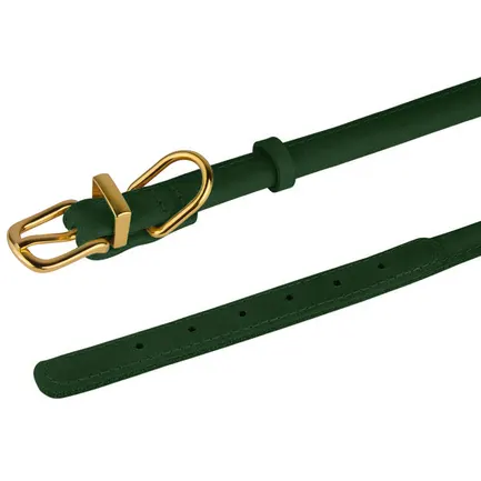 Нашийник для собак круглий шкіряний BronzeDog Crazy Зелений XS: додаткове фото 4
