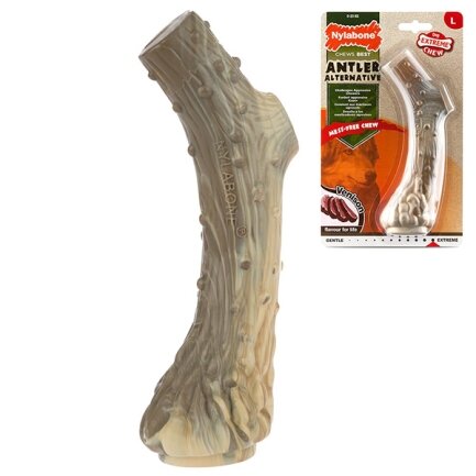 Nylabone Extreme Chew Antler НІЛАБОН РІГ ОЛЕНЯ жувальна іграшка для собак, смак оленини L, для собак до 23 кг