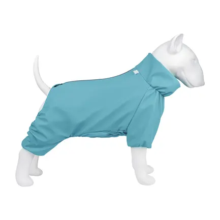 Дощовик для собак WAUDOG Clothes, водонепроникний, XS30, В 43-45 см, С 27-30 см, блакитний