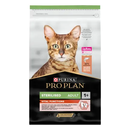 Сухий корм PRO PLAN Sterilised Adult 1+ Vital Functions для дорослих котів після стерилізації з лососем 10 кг
