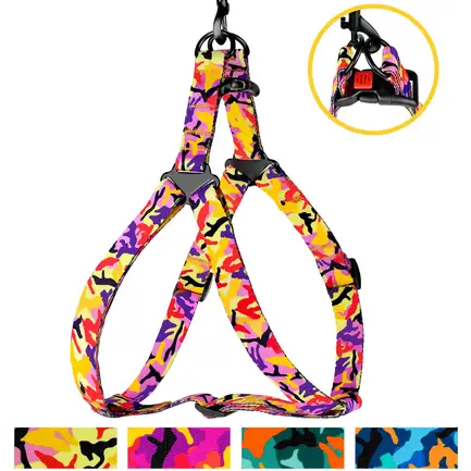 Шлея для Собак BronzeDog Urban Camo Нейлонова Помаранчева L: додаткове фото 4
