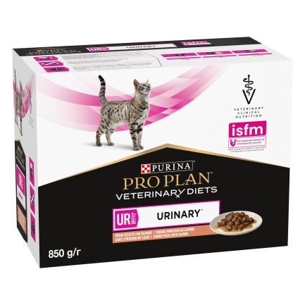 Вологий дієтичний корм PRO PLAN VETERINARY DIETS UR ST/OX Urinary для дорослих котів для розчинення та зниження утворення струвітних каменів з лососем 10х85 г — Фото 2