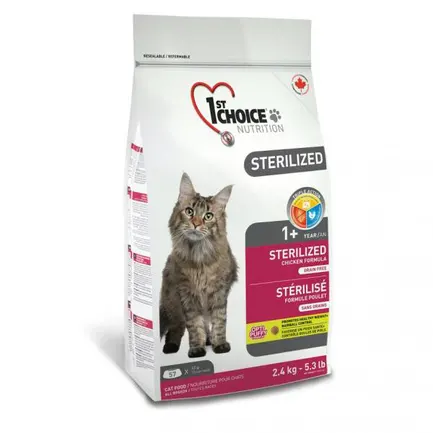 1st Choice Sterilized Chicken ФЕСТ ЧОЙС СТЕРІЛАЙЗИД КУРКА сухий суперпреміум корм для стерилізованих котів 2,4 кг