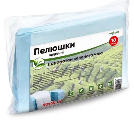 Пелюшки щоденні з ароматом зеленого чаю 60*60см (10шт)