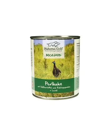 Hubertus Gold Perlhuhn mit Süsskartoffel Консерви для собак. Цесарка з солодкою картоплею, овочами та лляною олією, 800 г