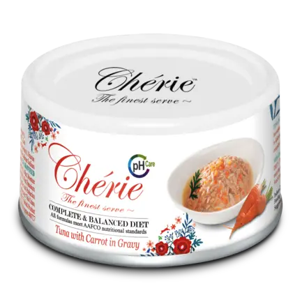 Cherie 80g Complete & Balanced Tuna mix carrot in gravy (Urinary tract health) вологий корм для підтримки сечовивідних шляхів у котів зі шматочками тунця та моркви в cоусі