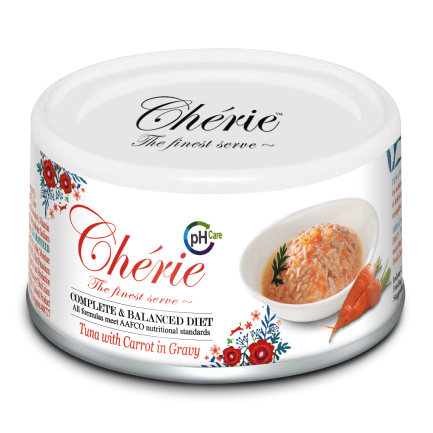 Cherie 80g Complete &amp; Balanced Tuna mix carrot in gravy (Urinary tract health) вологий корм для підтримки сечовивідних шляхів у котів зі шматочками тунця та моркви в cоусі