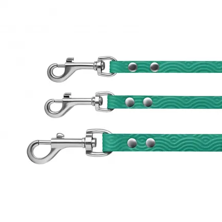 Повідець для Собак Шкіряний BronzeDog Classic з тисненням Бірюзовий 2XS: додаткове фото 3
