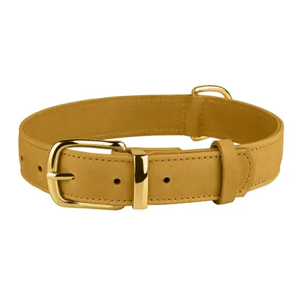 Нашийник для собак шкіряний BronzeDog Crazy гірчичний XS: додаткове фото 2