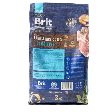Сухий корм Brit Premium Dog Sensitive Lamb для собак з чутливим травленням, з ягням, 3 кг — Фото 2