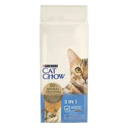 Сухий корм CAT CHOW Feline 3-in-1 для дорослих котів з формулою потрійної дії з куркою 15 кг: додаткове фото 2